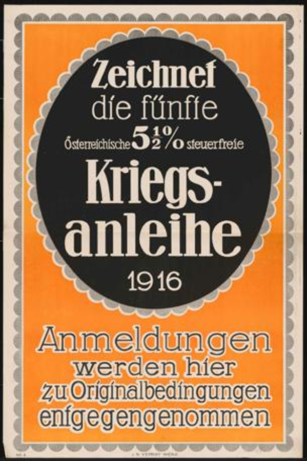 Ein nostalgisches deutsches Plakat aus dem Jahr 1916, überwiegend schwarz und orange, das ein Bierfest ankündigt.
