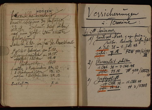 Offenes Buch mit handgeschriebenen deutschen Militär-Tagebucheinträgen aus dem frühen 20. Jahrhundert, enthaltend Text- und numerische Daten.