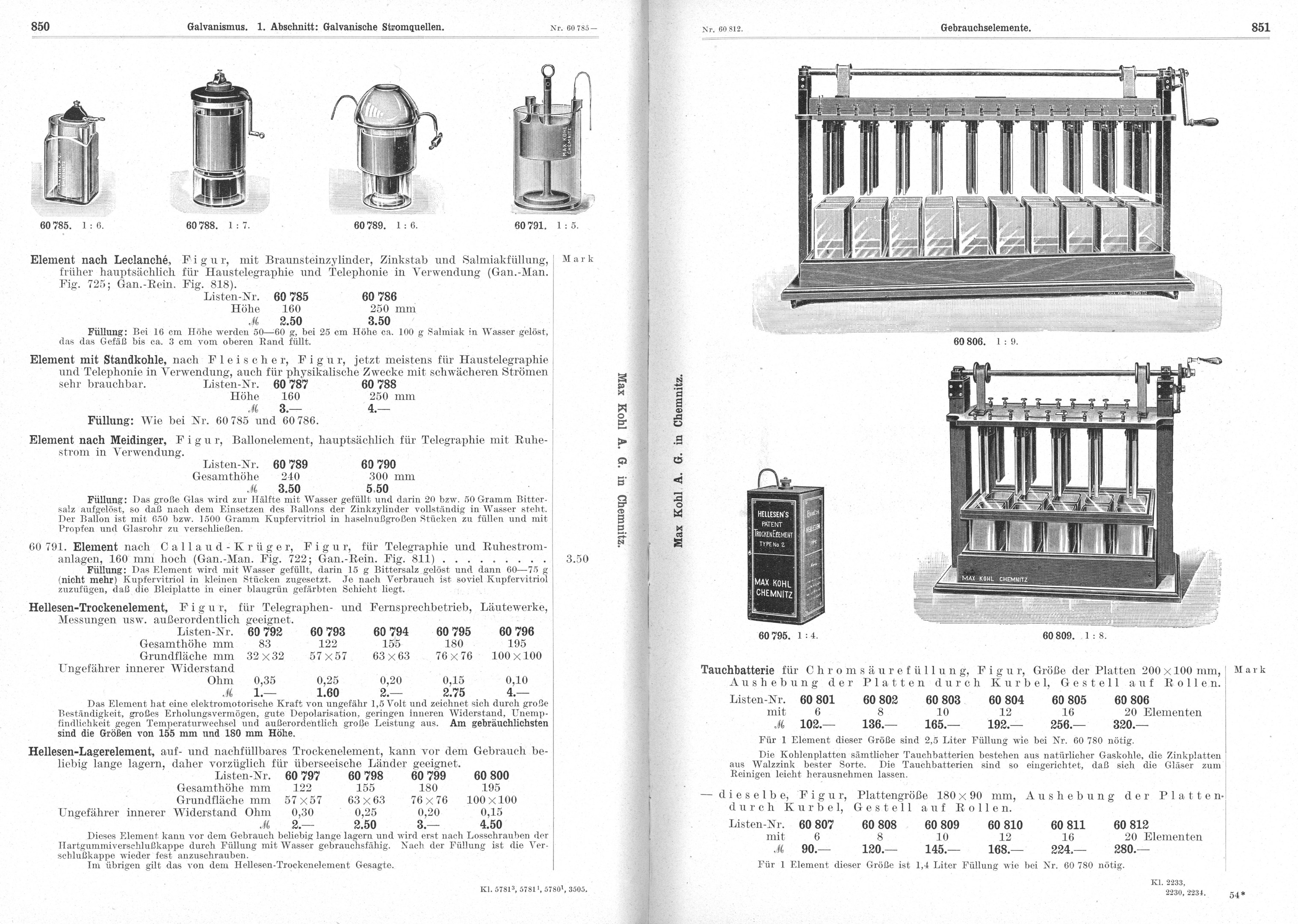 Offenes Buch mit Abbildungen und Beschreibungen verschiedener Maschinen mit einzigartigen Designs und Spezifikationen.