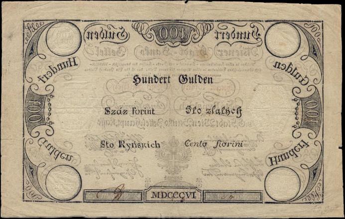 Alte deutsche 100-Pfennig-Banknote mit einem Mann auf schwarzem Hintergrund und Text.