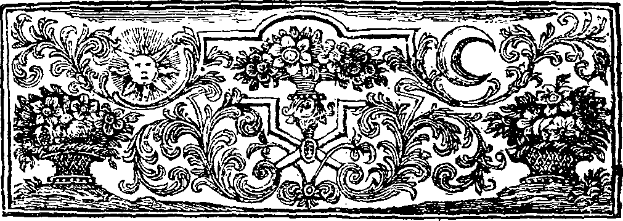 Eine Schwarz-Weiß-Zeichnung eines detaillierten dekorativen Designs, das sich um einen hellen weißen Halbmond dreht.