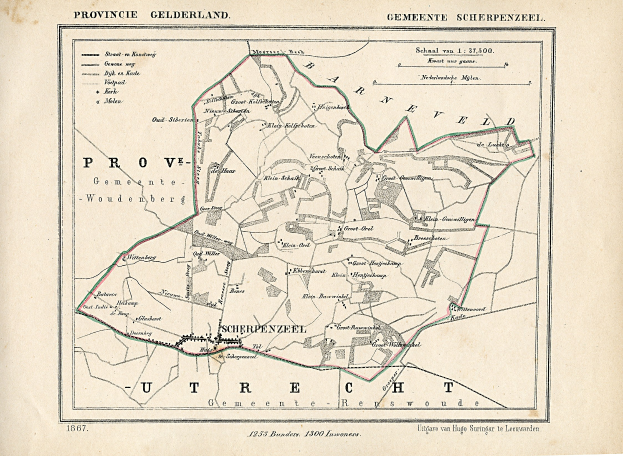 Alte detaillierte Karte von Provence, Frankreich, die Straßen, Gebäude und Sehenswürdigkeiten zeigt.