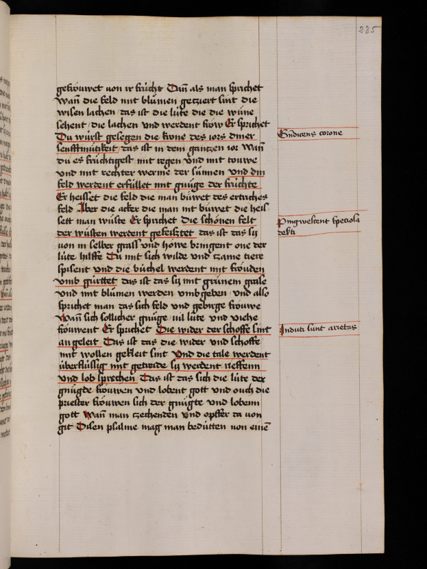 Offenes Brevierbuch mit roter Schrift auf schwarzem Hintergrund, Text ordentlich angeordnet.